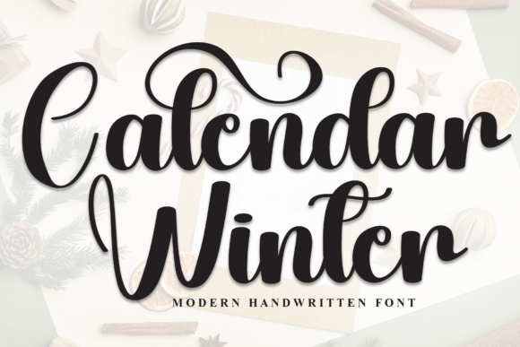Calendar Winter: A Handwritten Display Font for Warm Digital Branding